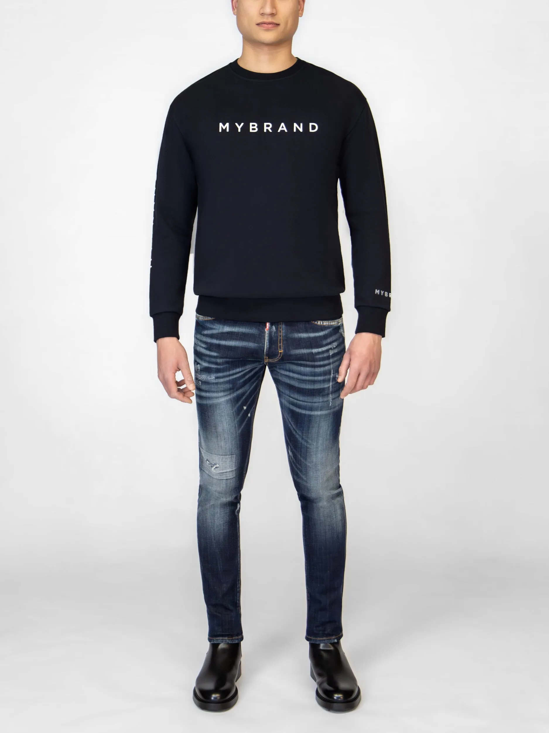 MYBRAND RED ON BLUE JEANS | BLUE
