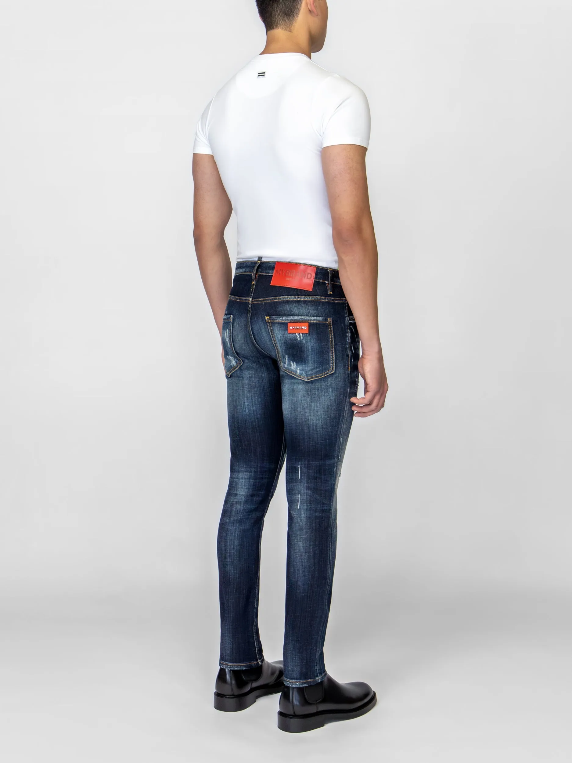 MYBRAND RED ON BLUE JEANS | BLUE