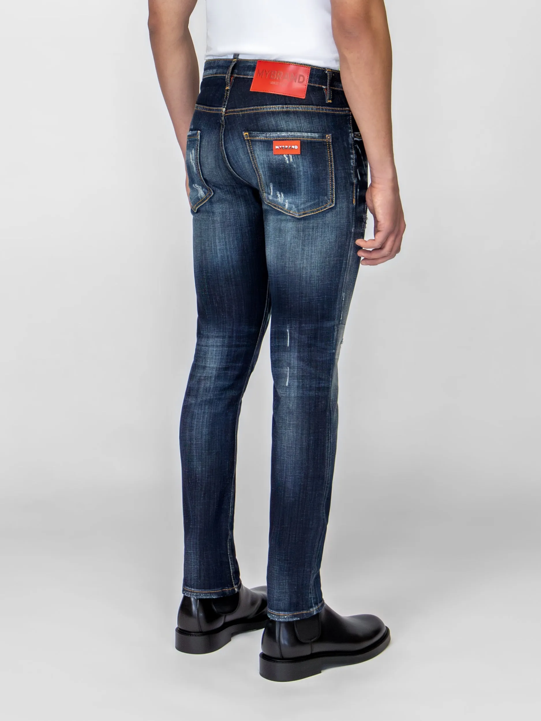 MYBRAND RED ON BLUE JEANS | BLUE