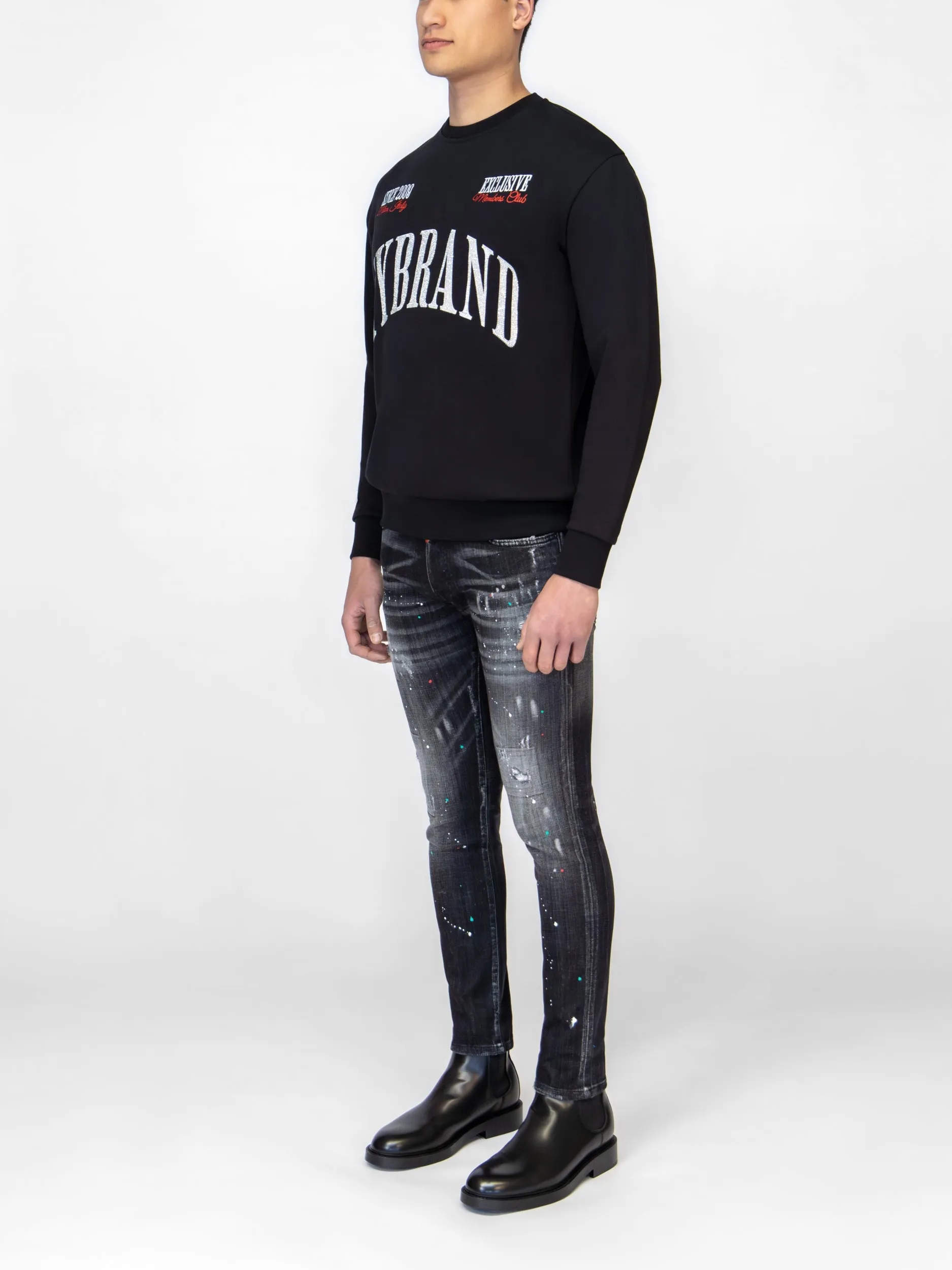 MYBRAND STRASS MILAN MEMBERS CLUB SWEATER | BLACK