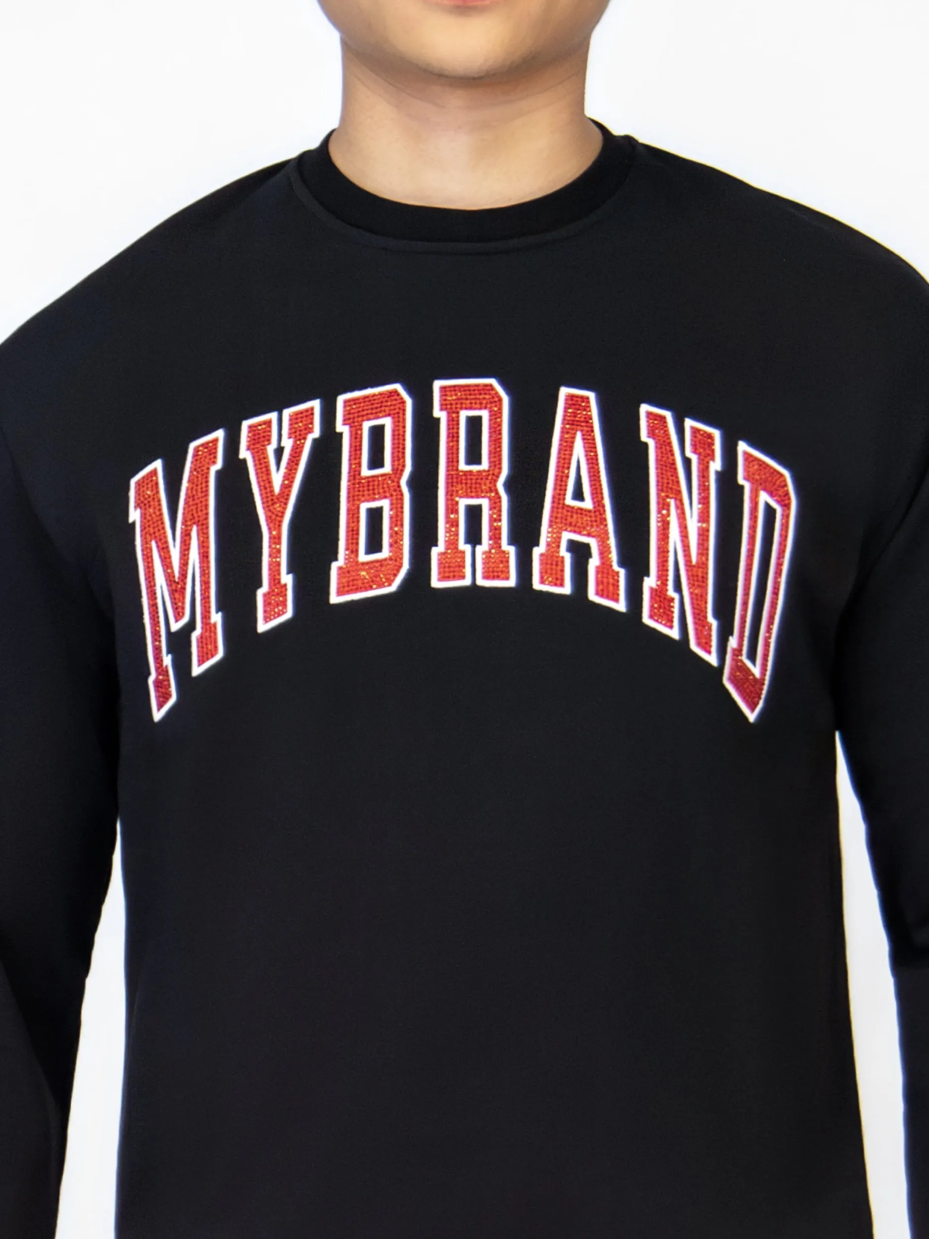 MYBRAND STRASS VARSITY RED COLLEGE SWEATER | BLACK