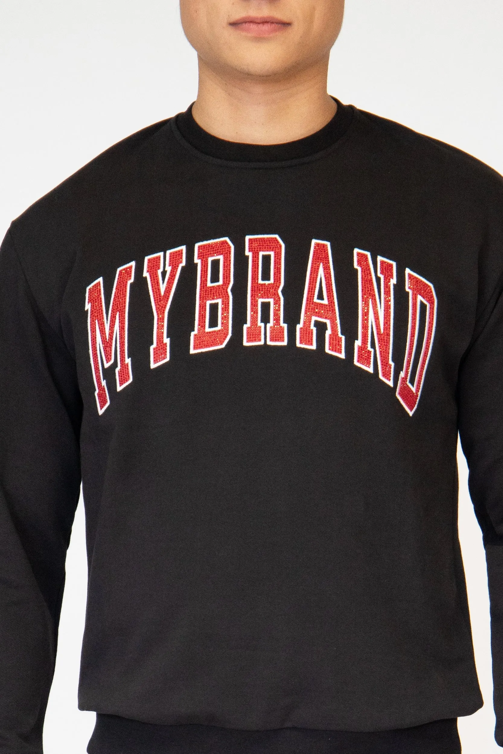 MYBRAND STRASS VARSITY RED COLLEGE SWEATER | BLACK