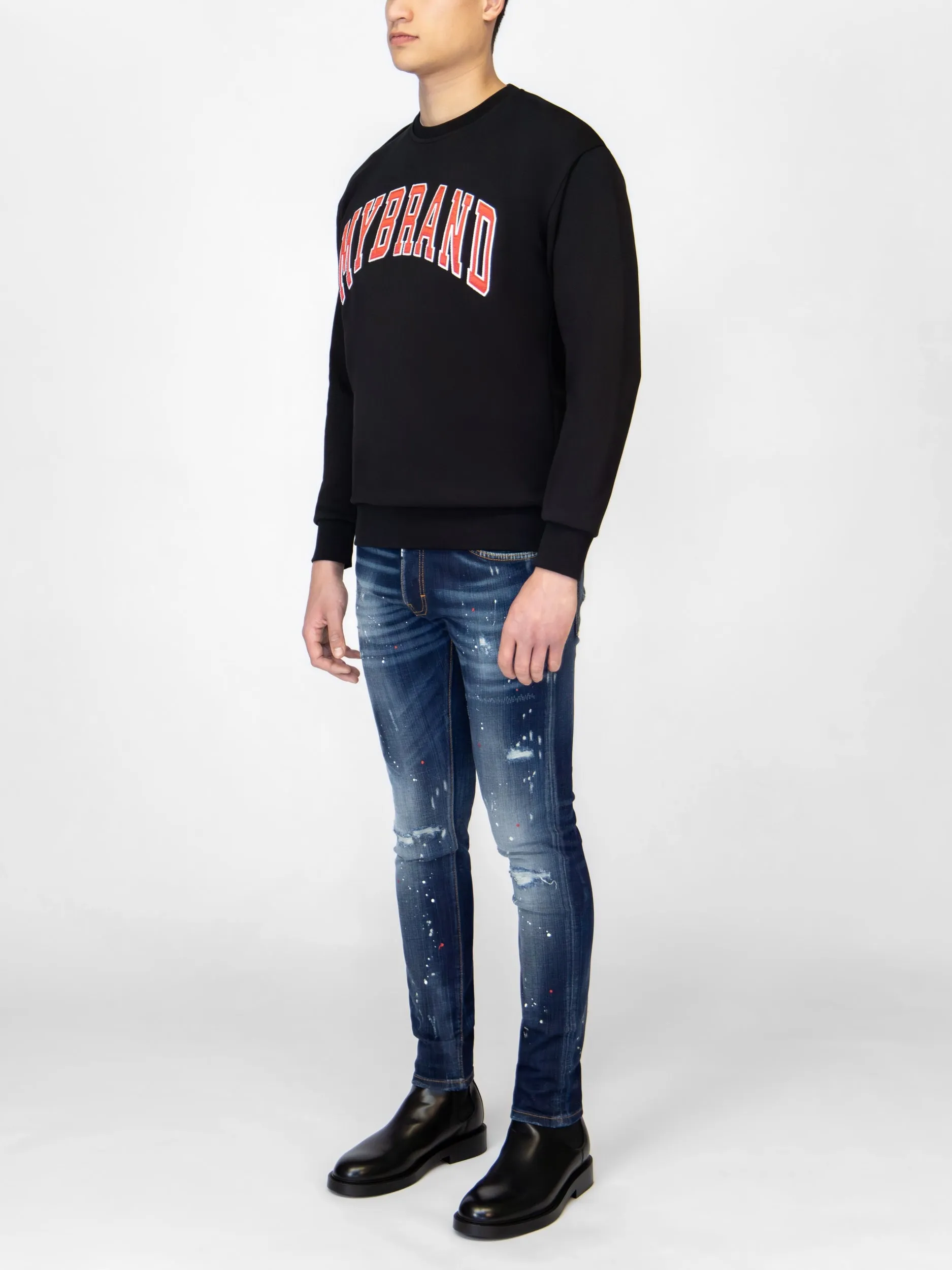 MYBRAND VARSITY RED COLLEGE  SWEATER | BLACK