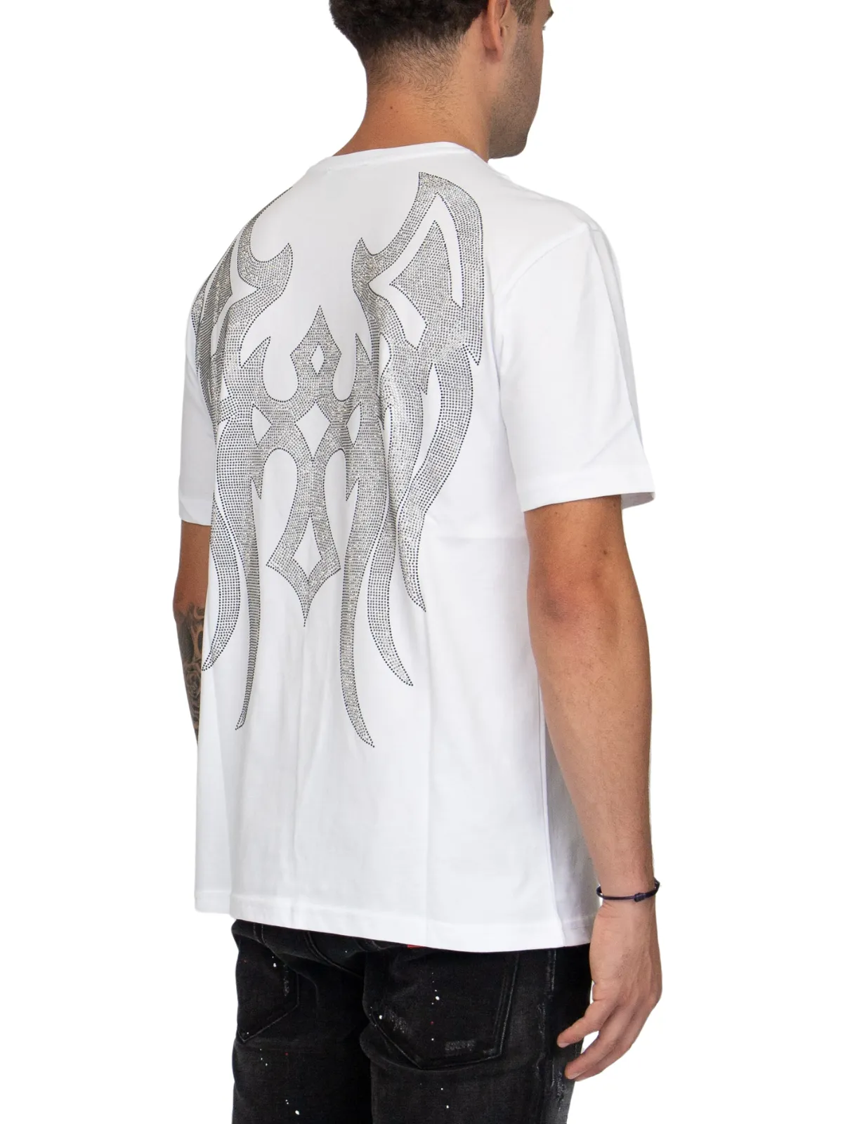 MYBRAND Winged Emblem Sparkle Tee White | WHITE