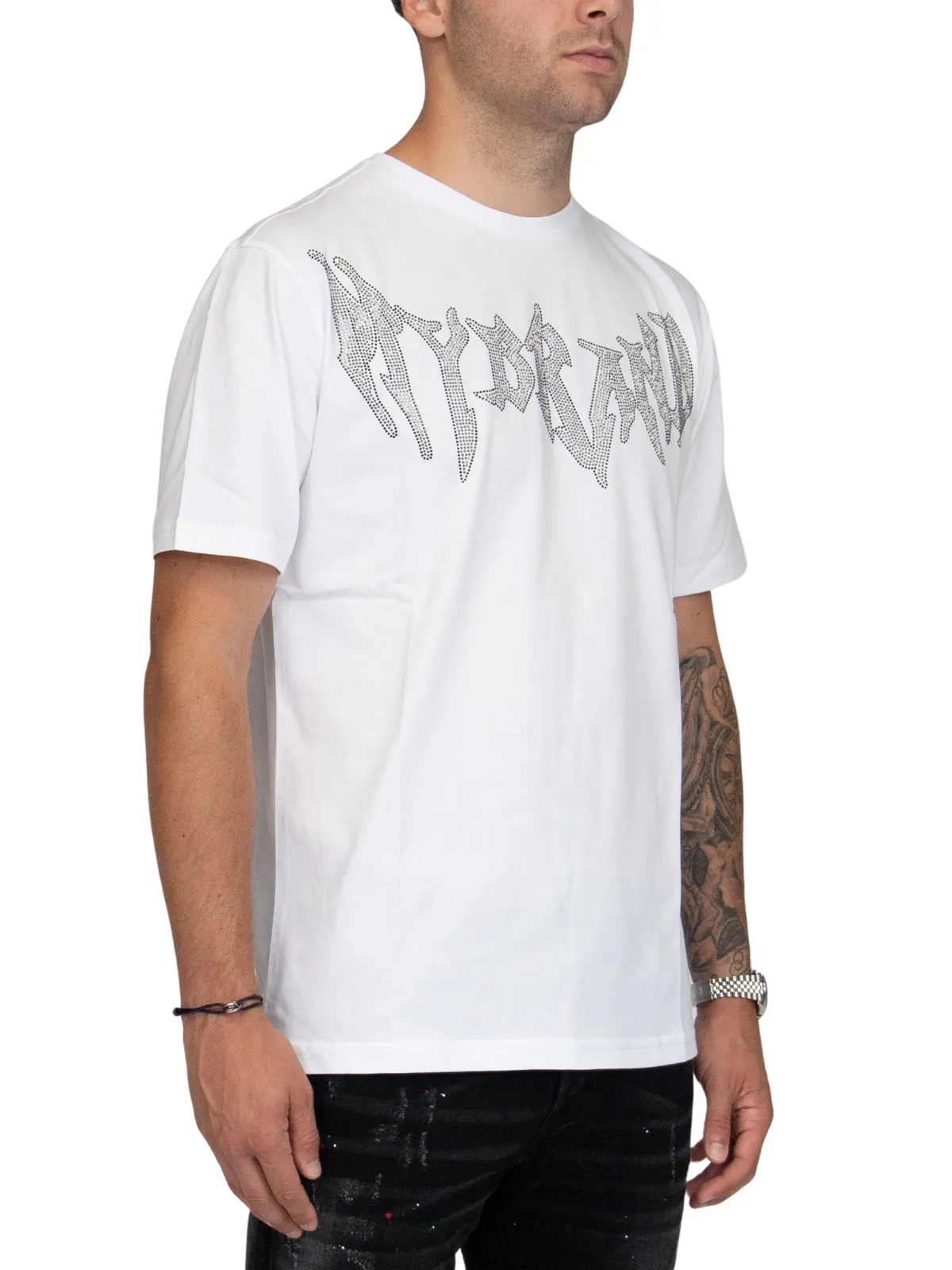 MYBRAND Winged Emblem Sparkle Tee White | WHITE