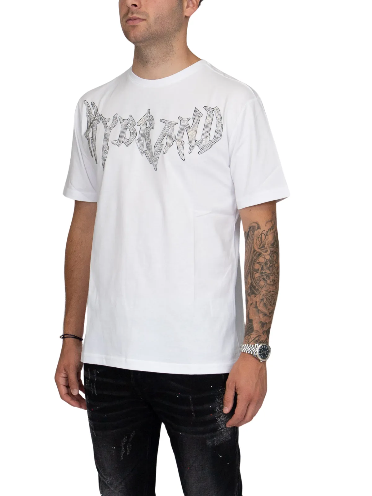 MYBRAND Winged Emblem Sparkle Tee White | WHITE
