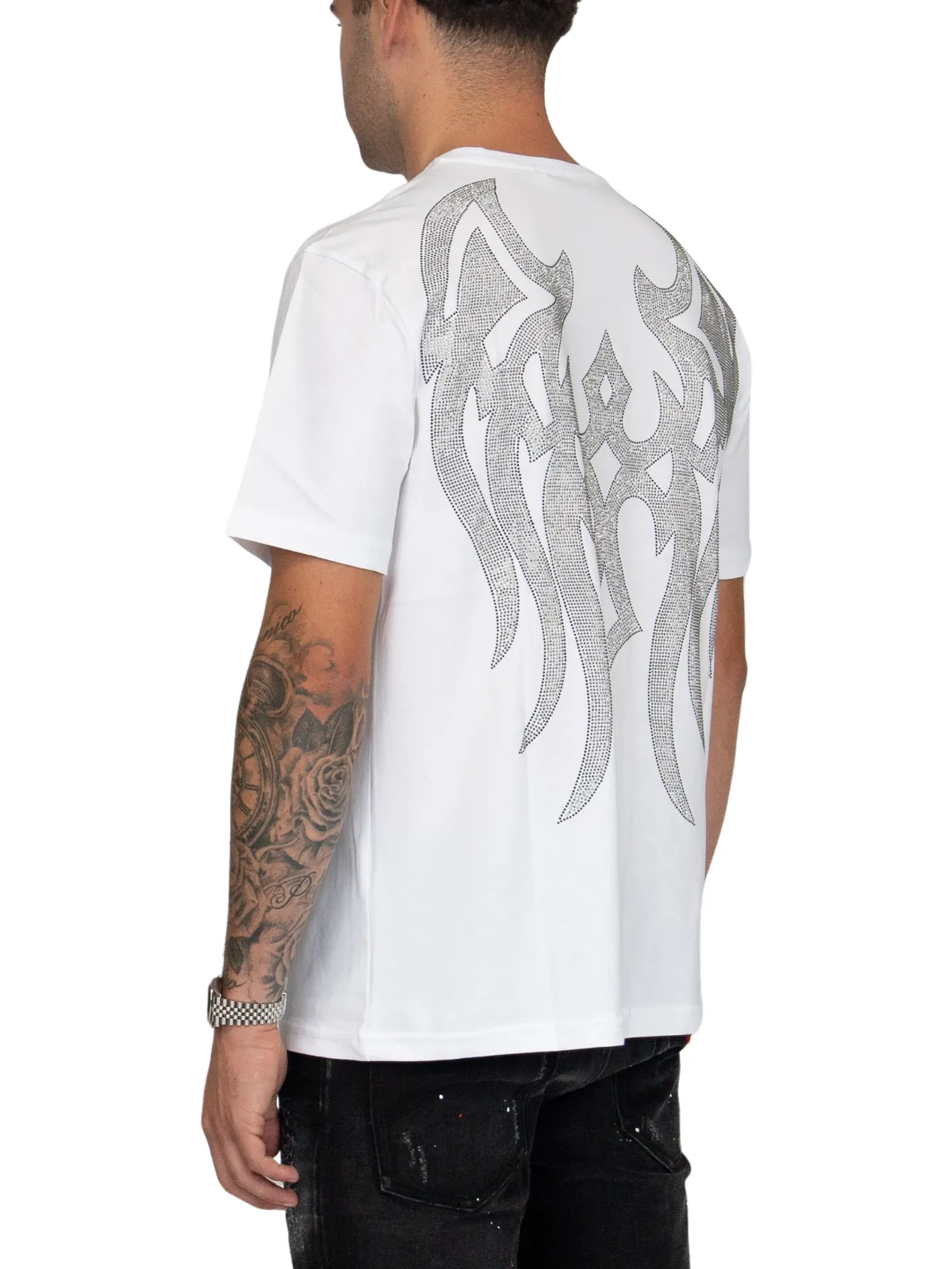 MYBRAND Winged Emblem Sparkle Tee White | WHITE