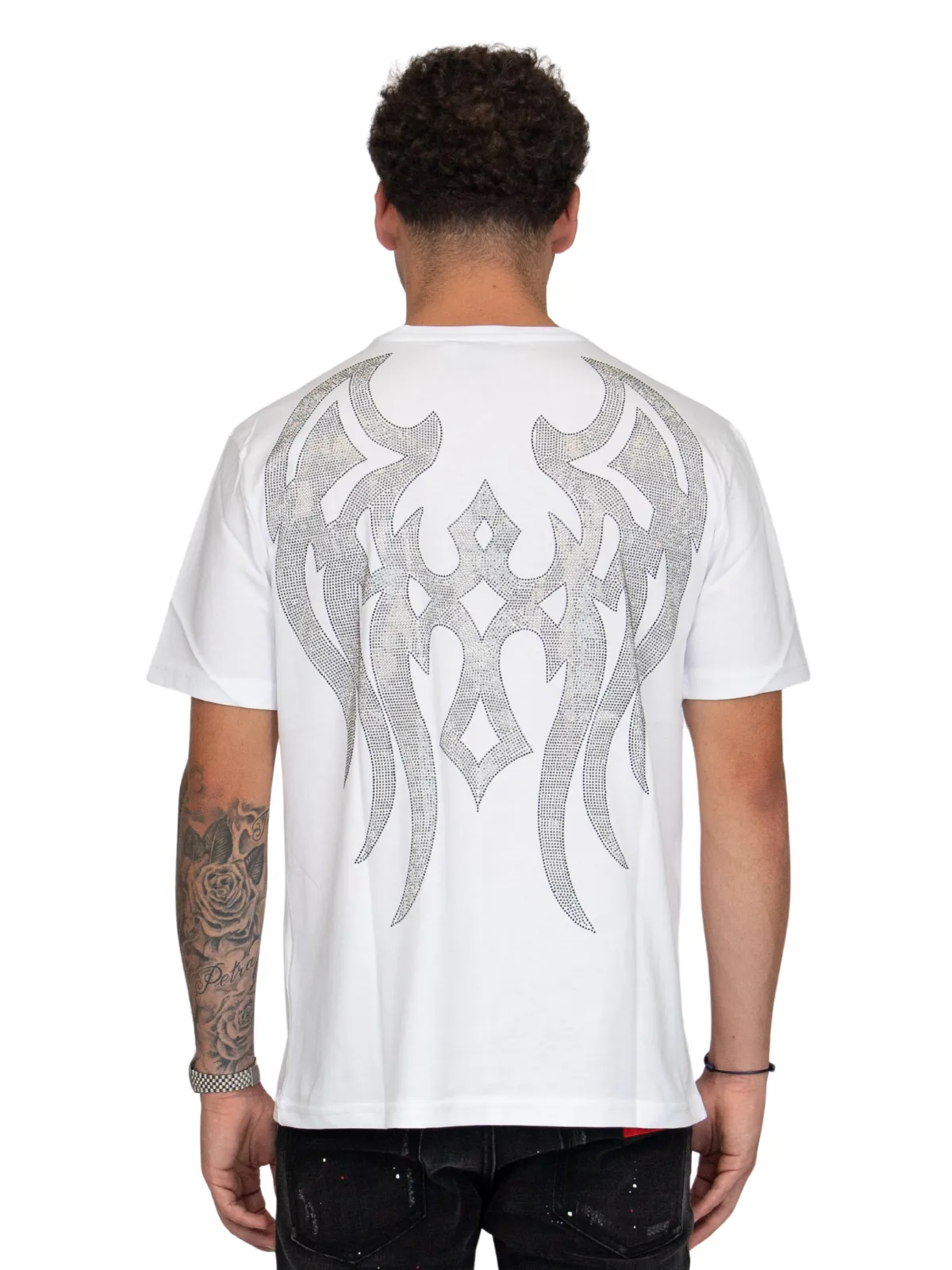 MYBRAND Winged Emblem Sparkle Tee White | WHITE