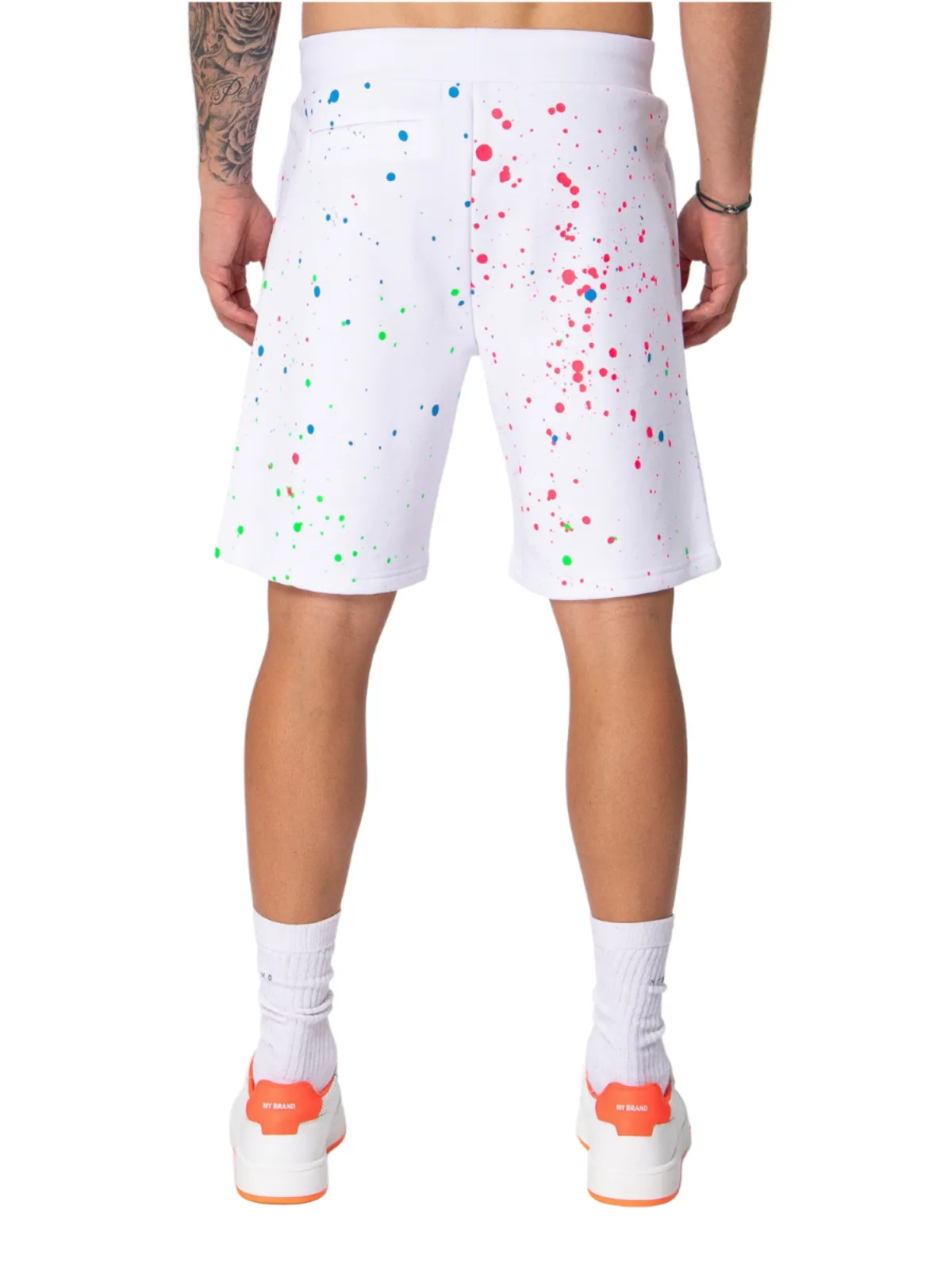 Neon Paint Splash MB Short White | WHITE