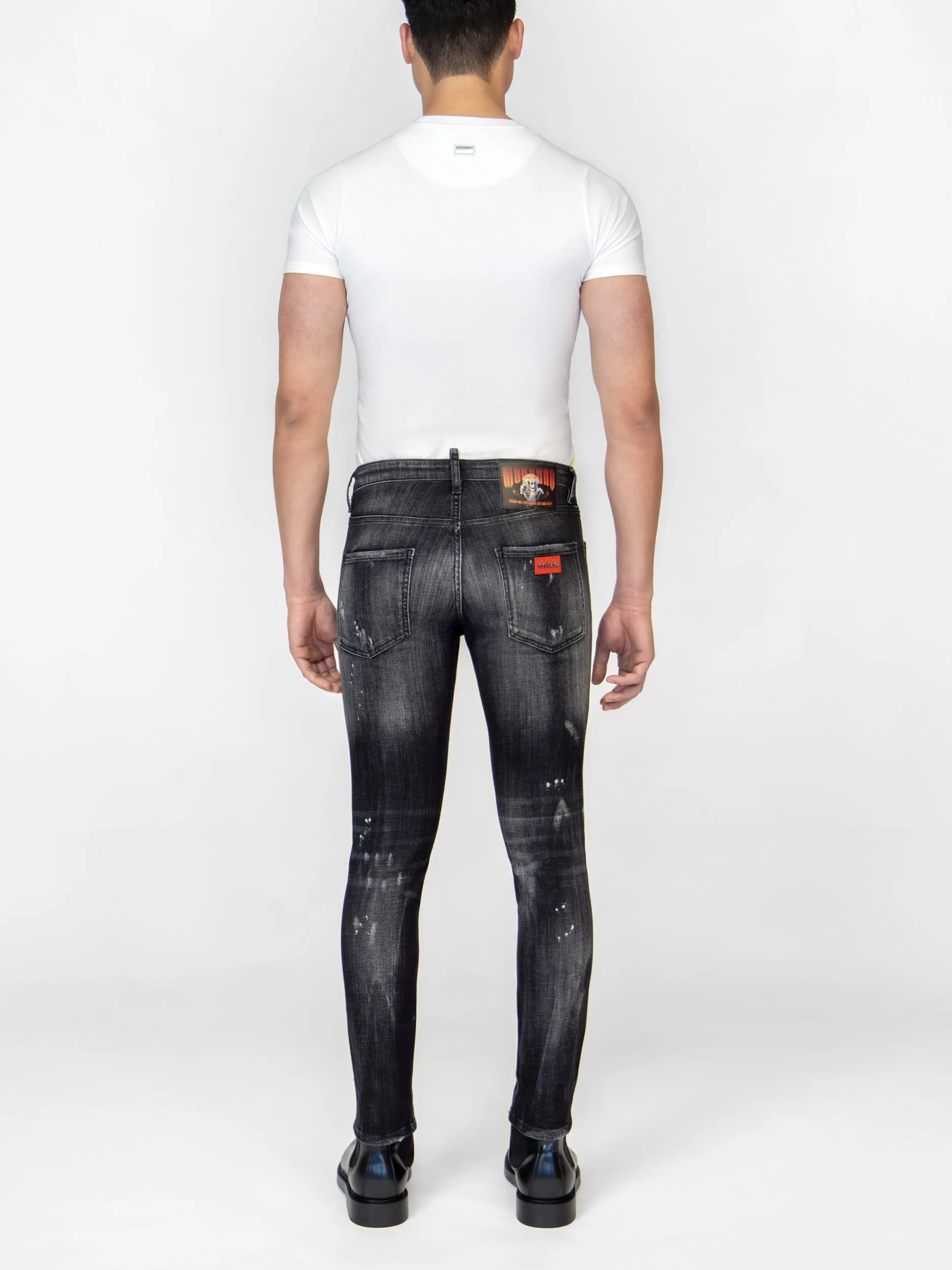 RED MYBRAND EMBLEM JEANS | BLACK