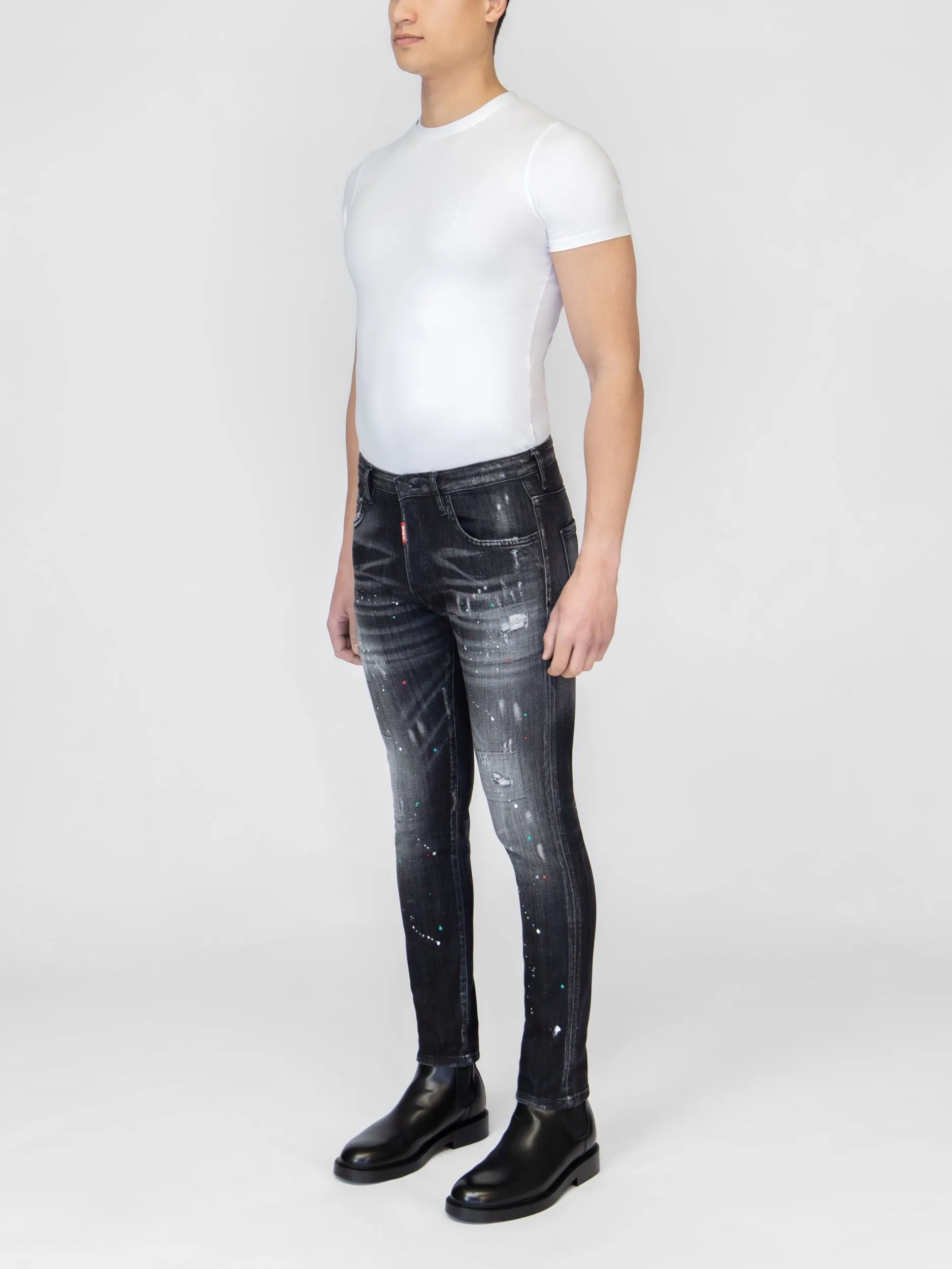 RED MYBRAND EMBLEM JEANS | BLACK