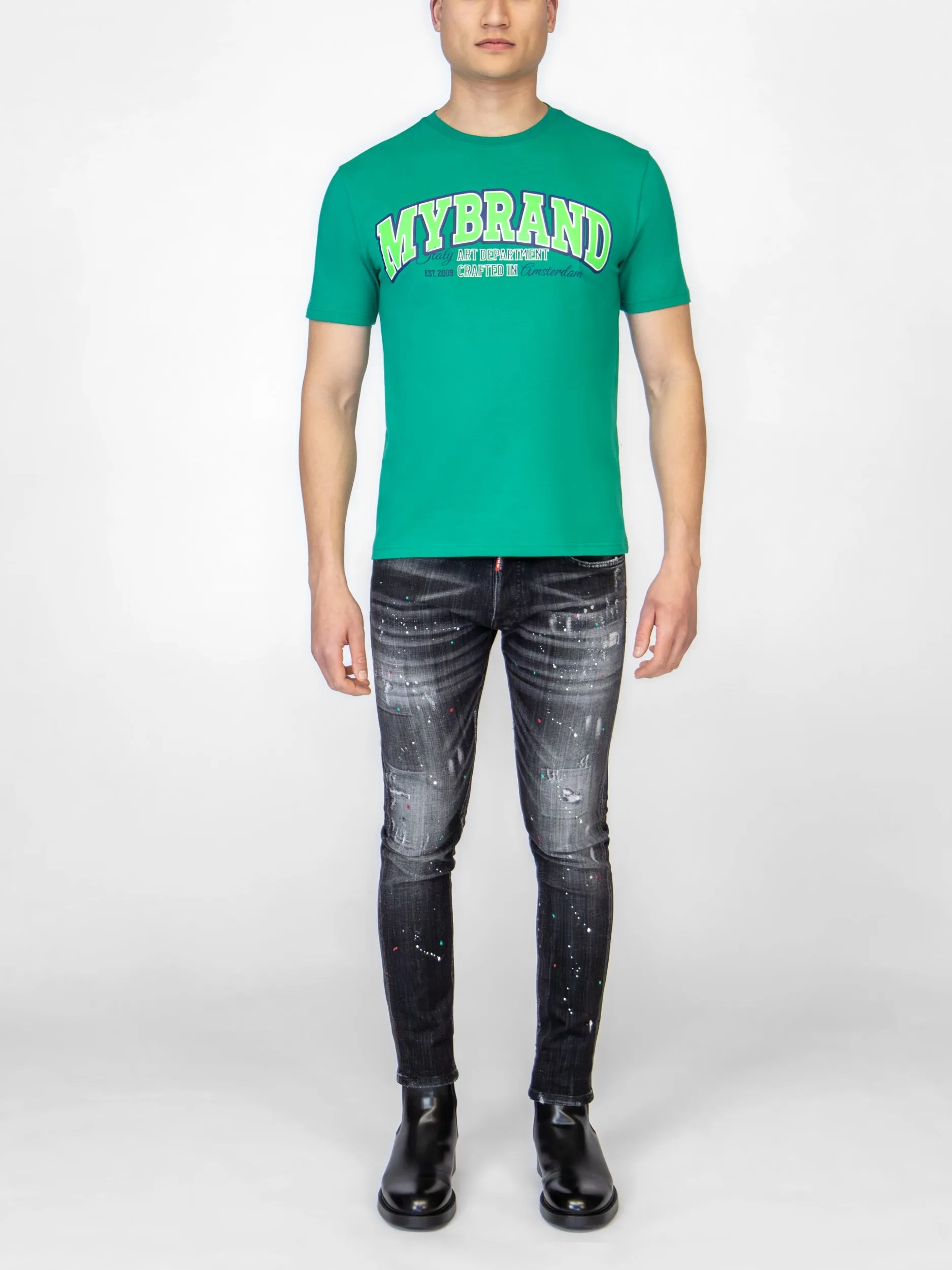 RED MYBRAND EMBLEM JEANS | BLACK