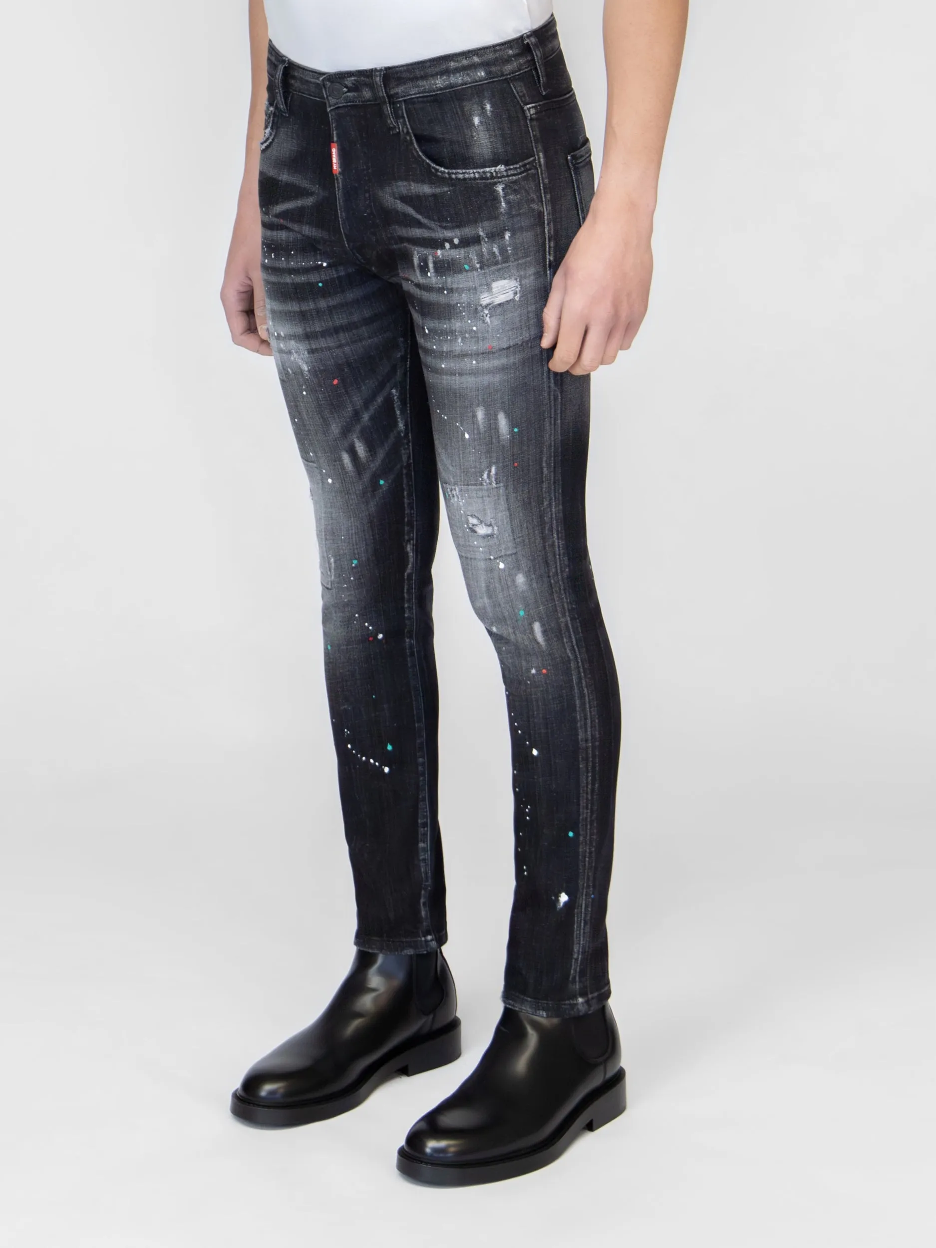 RED MYBRAND EMBLEM JEANS | BLACK