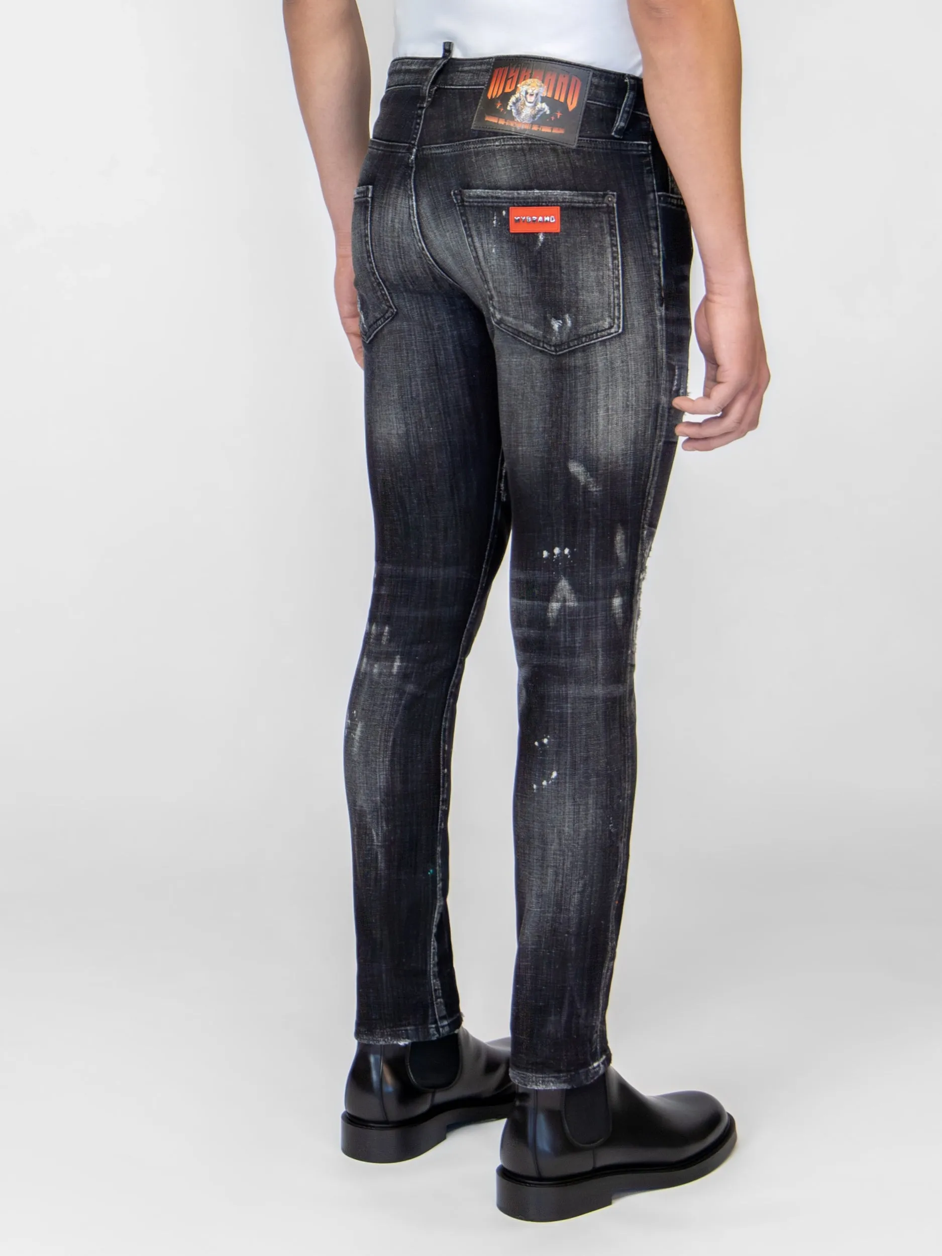 RED MYBRAND EMBLEM JEANS | BLACK