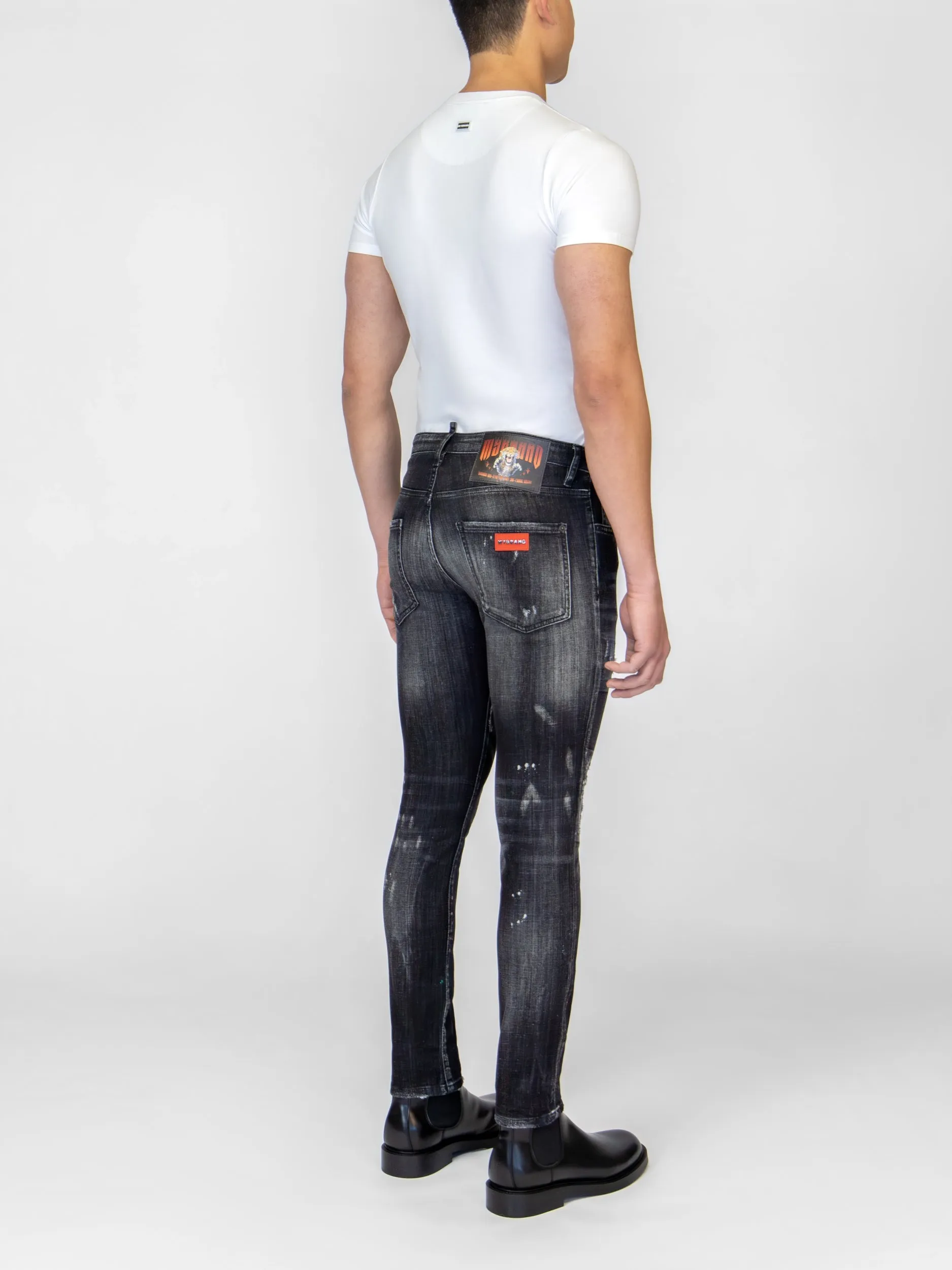 RED MYBRAND EMBLEM JEANS | BLACK