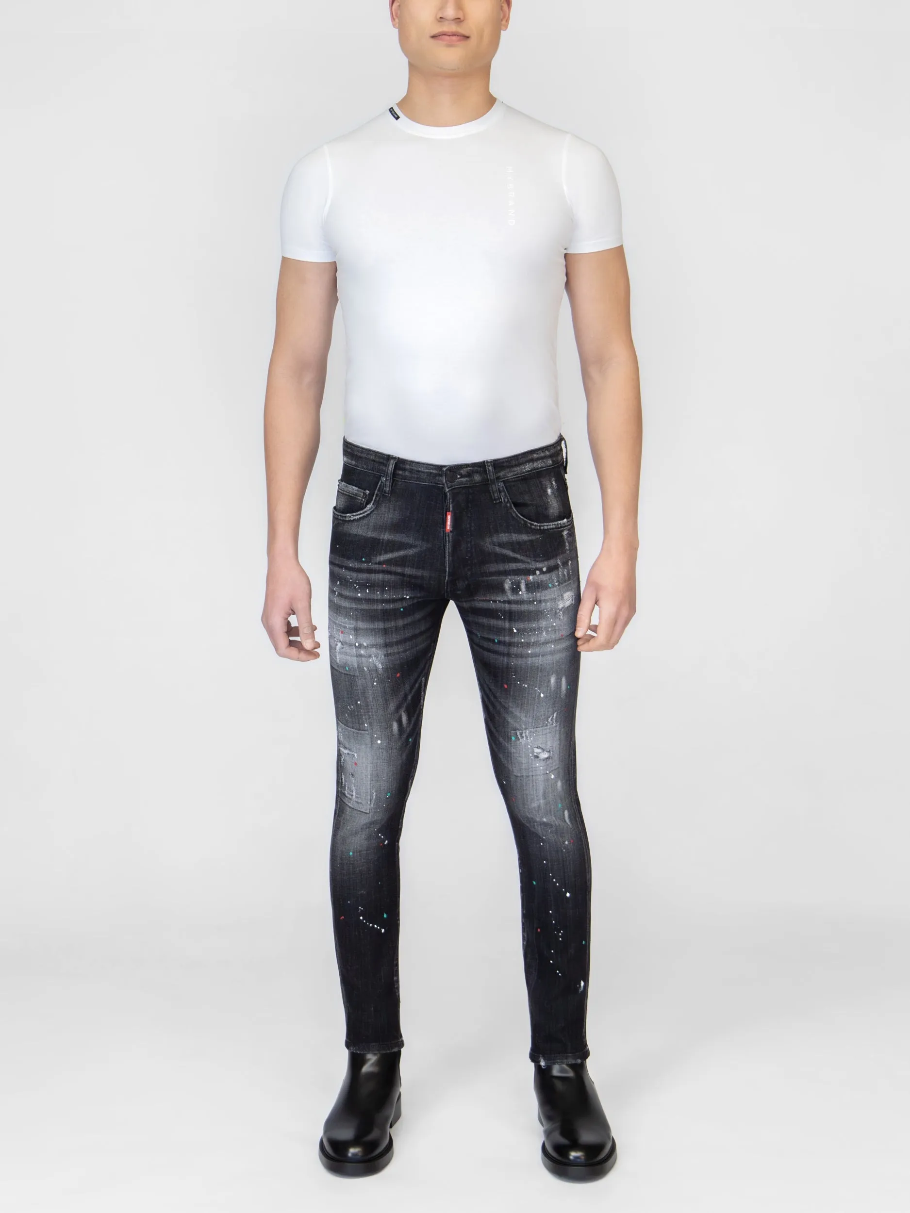 RED MYBRAND EMBLEM JEANS | BLACK