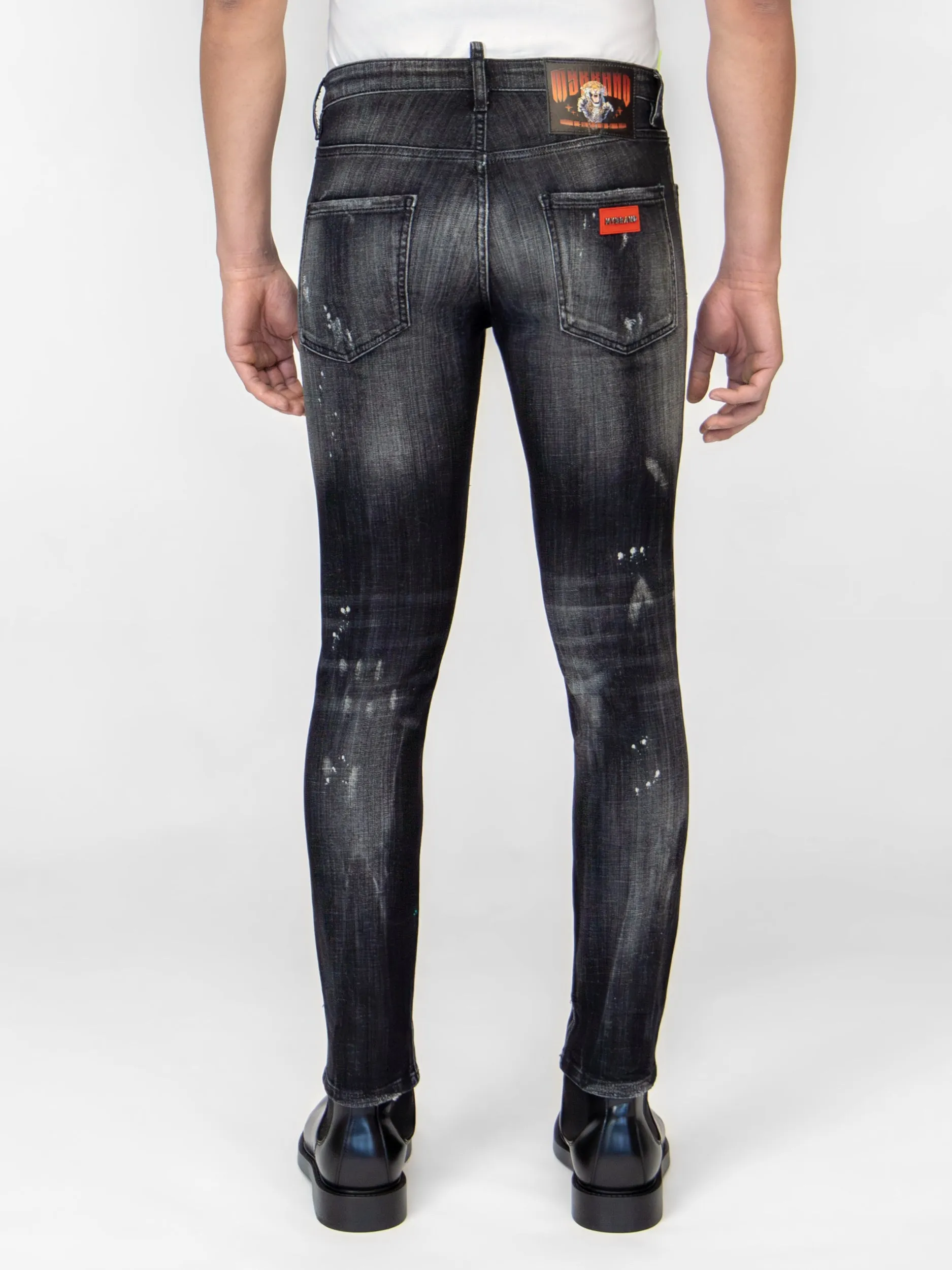 RED MYBRAND EMBLEM JEANS | BLACK