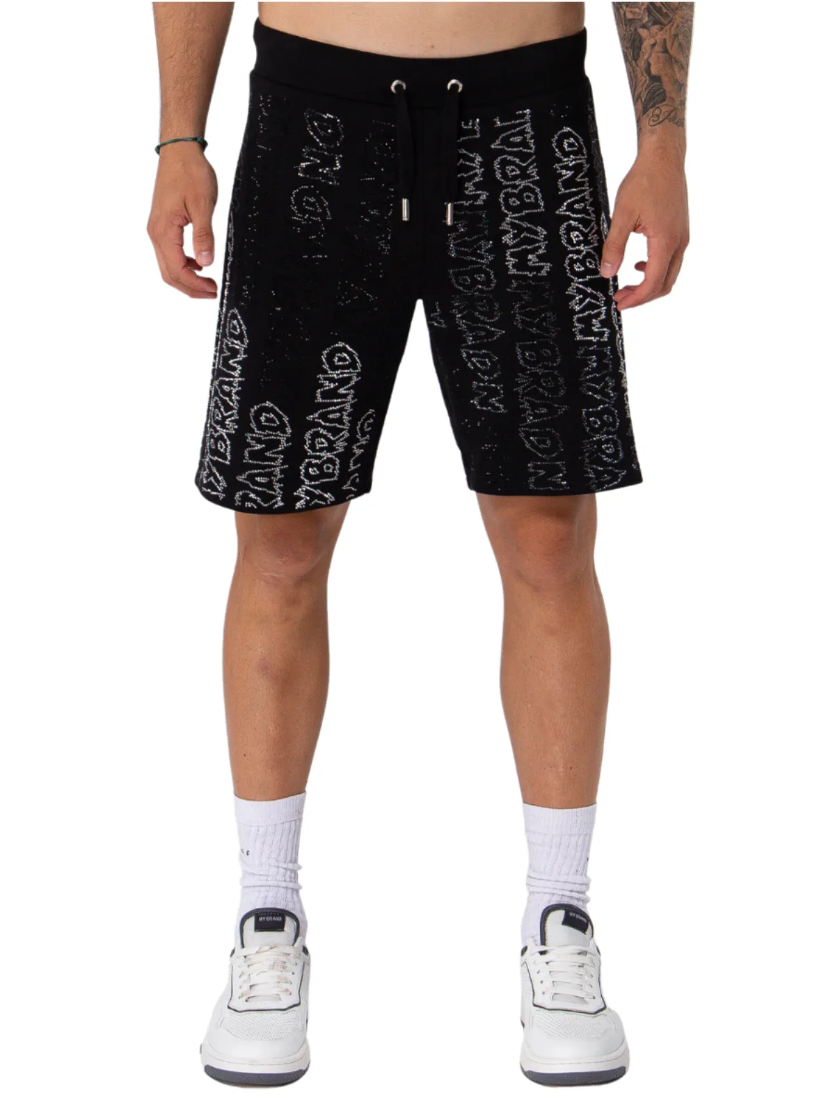 Rhinestone Gradient MB Short Black | DARK GREY