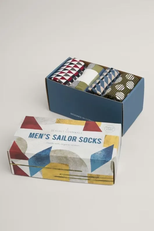 Seasalt Gift Box of 4 Men's Sailor Socks