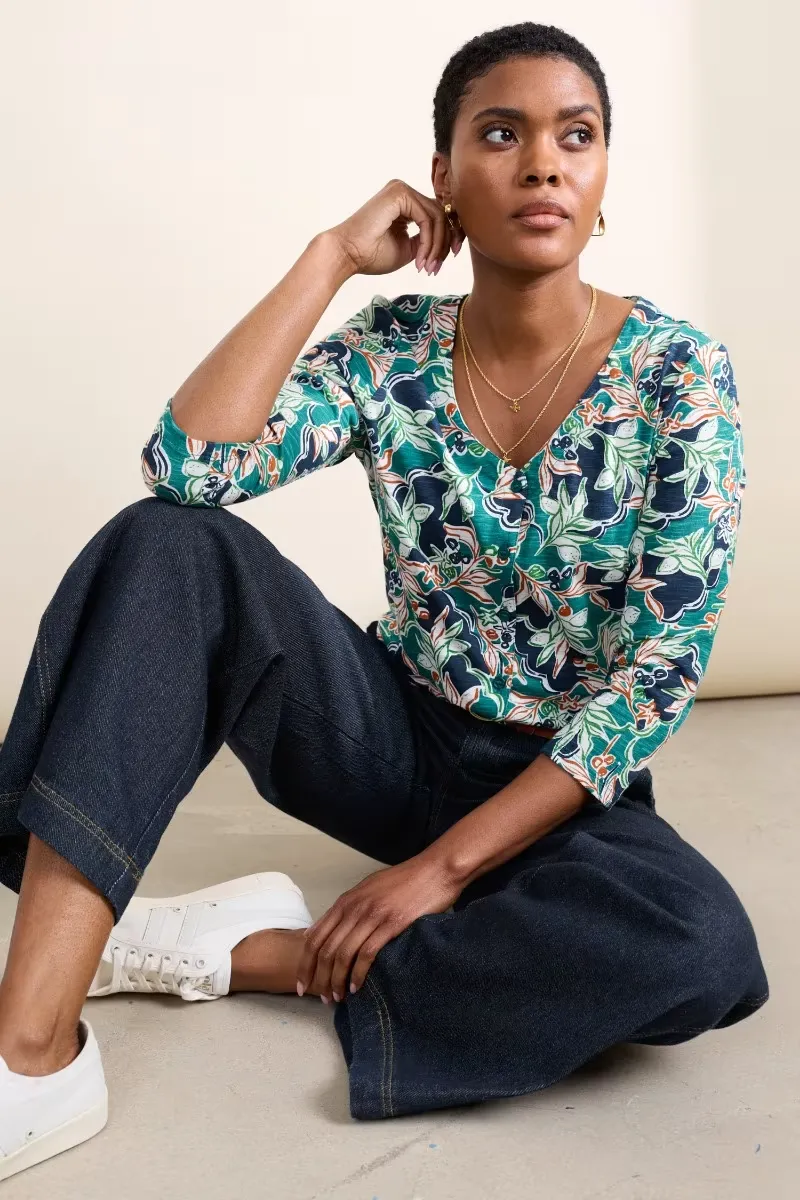 Seasalt Studio Glass 3/4 Sleeve Top