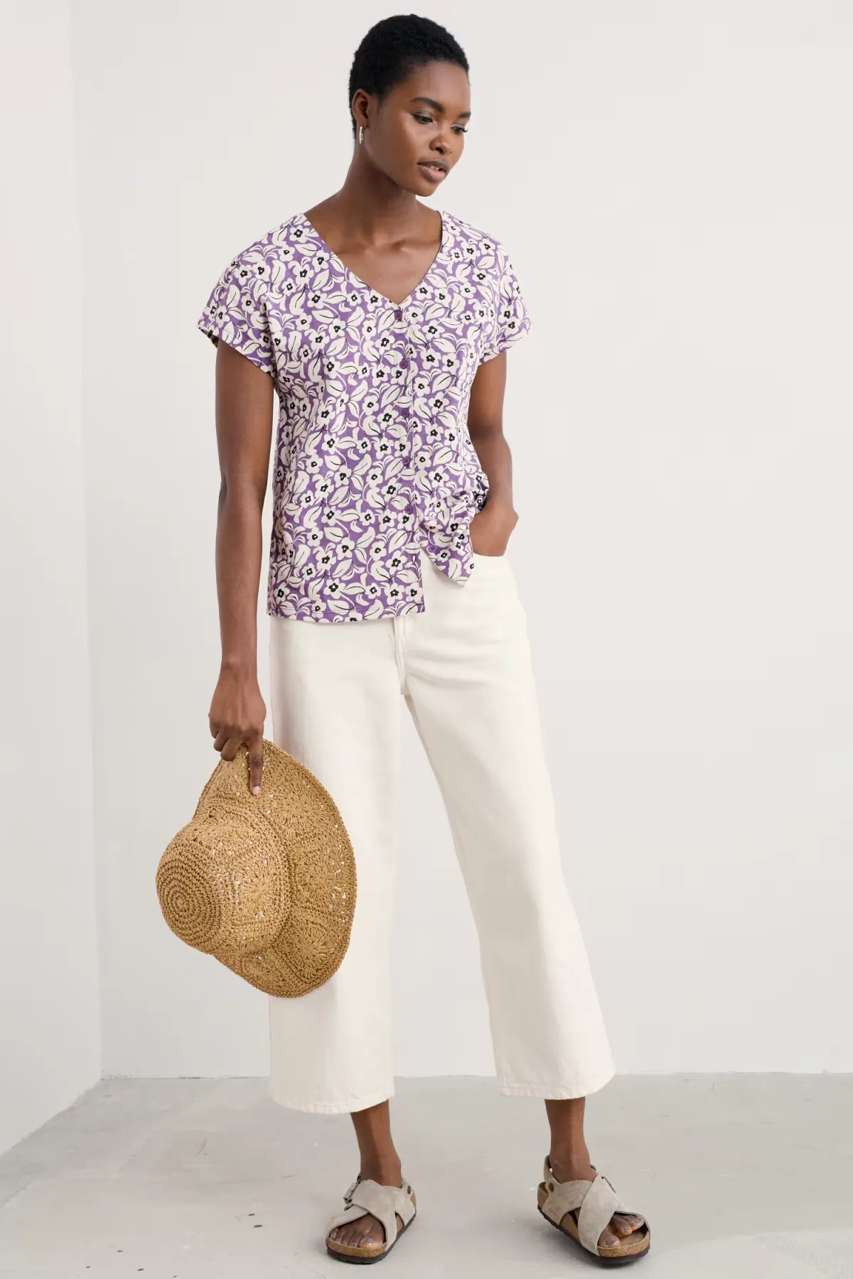 Seasalt Studio Glass V-Neck Jersey Top