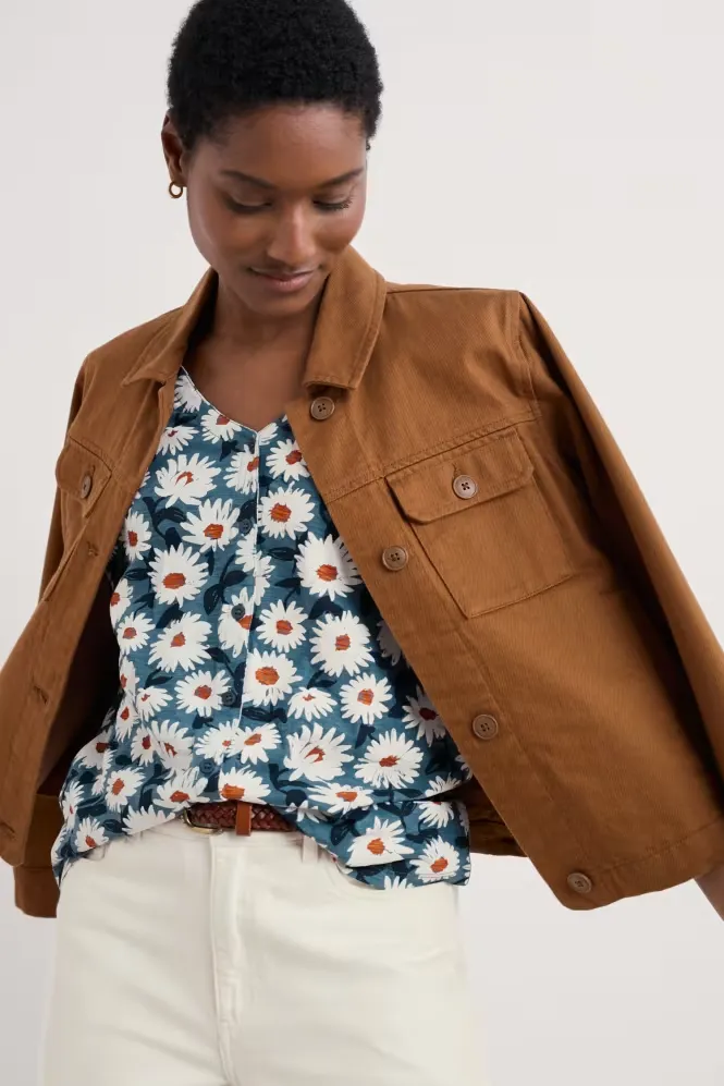 Seasalt Studio Glass V-Neck Jersey Top
