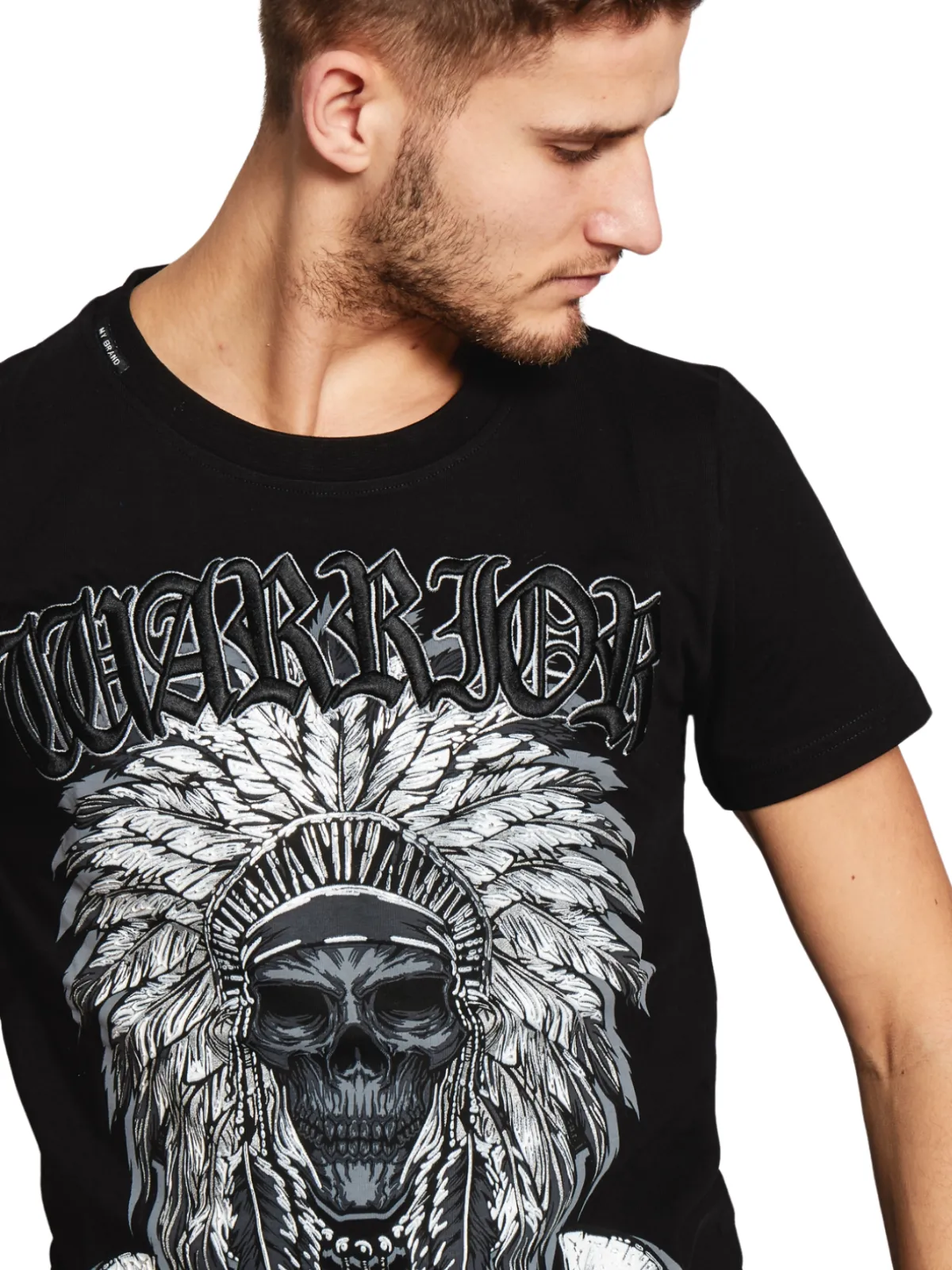 Warrior Indian Skull T-Shirt | BLACK