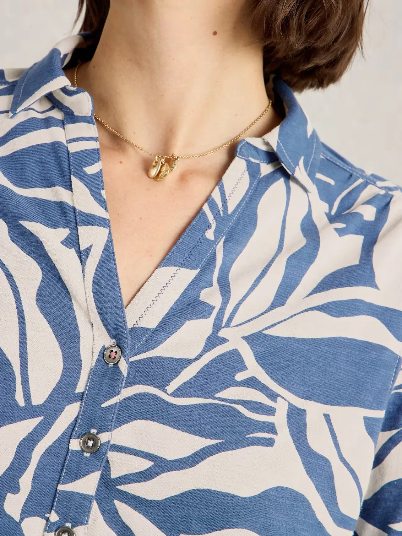 White Stuff Annie Mid-Sleeve Jersey Shirt