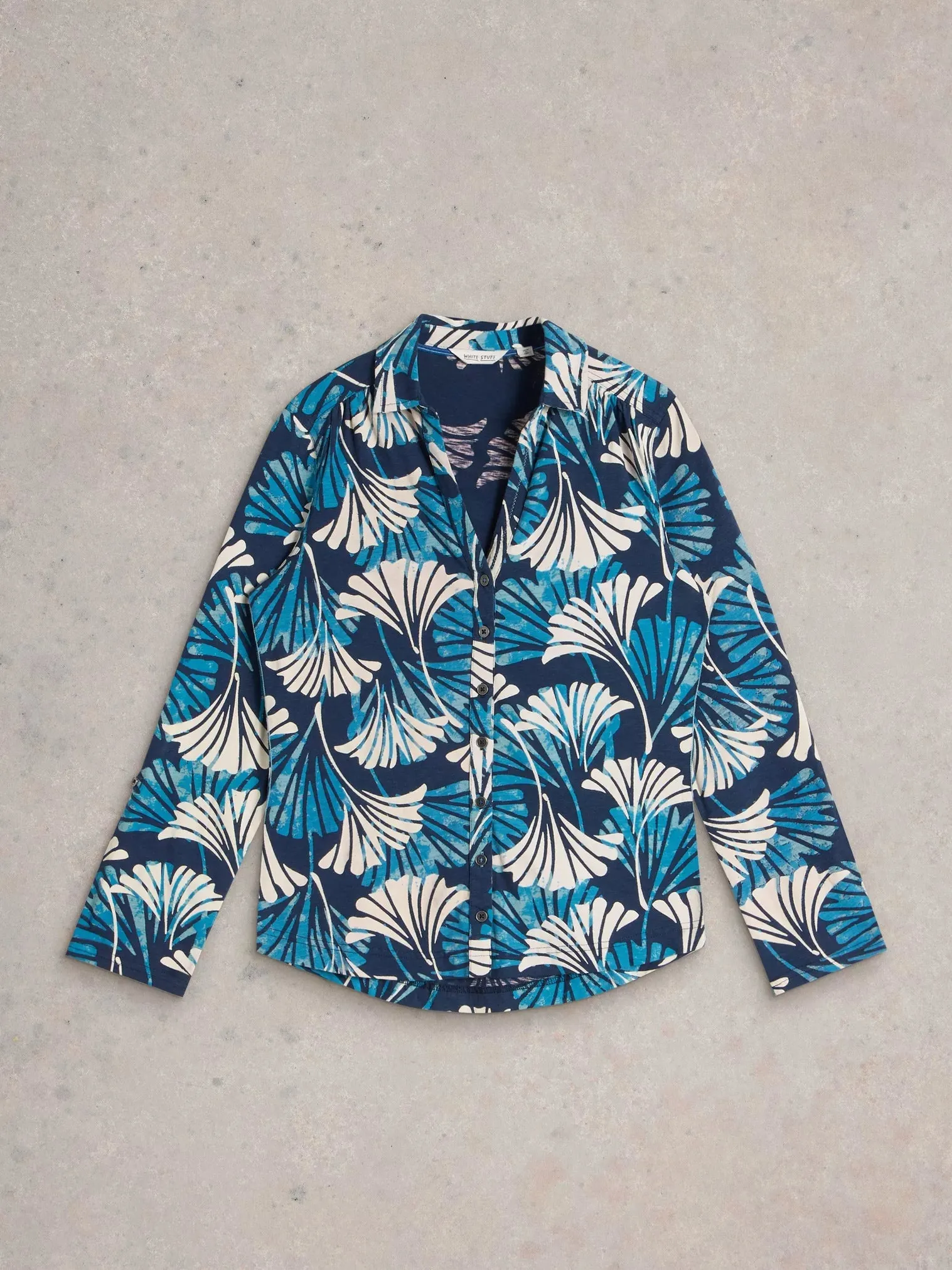 White Stuff Annie Mid-Sleeve Jersey Shirt