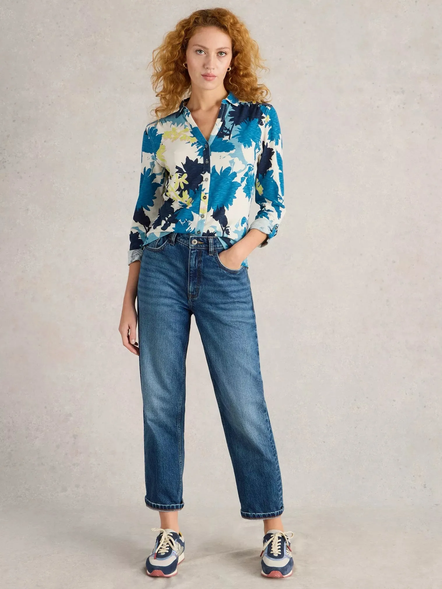 White Stuff Annie Mid-Sleeve Jersey Shirt
