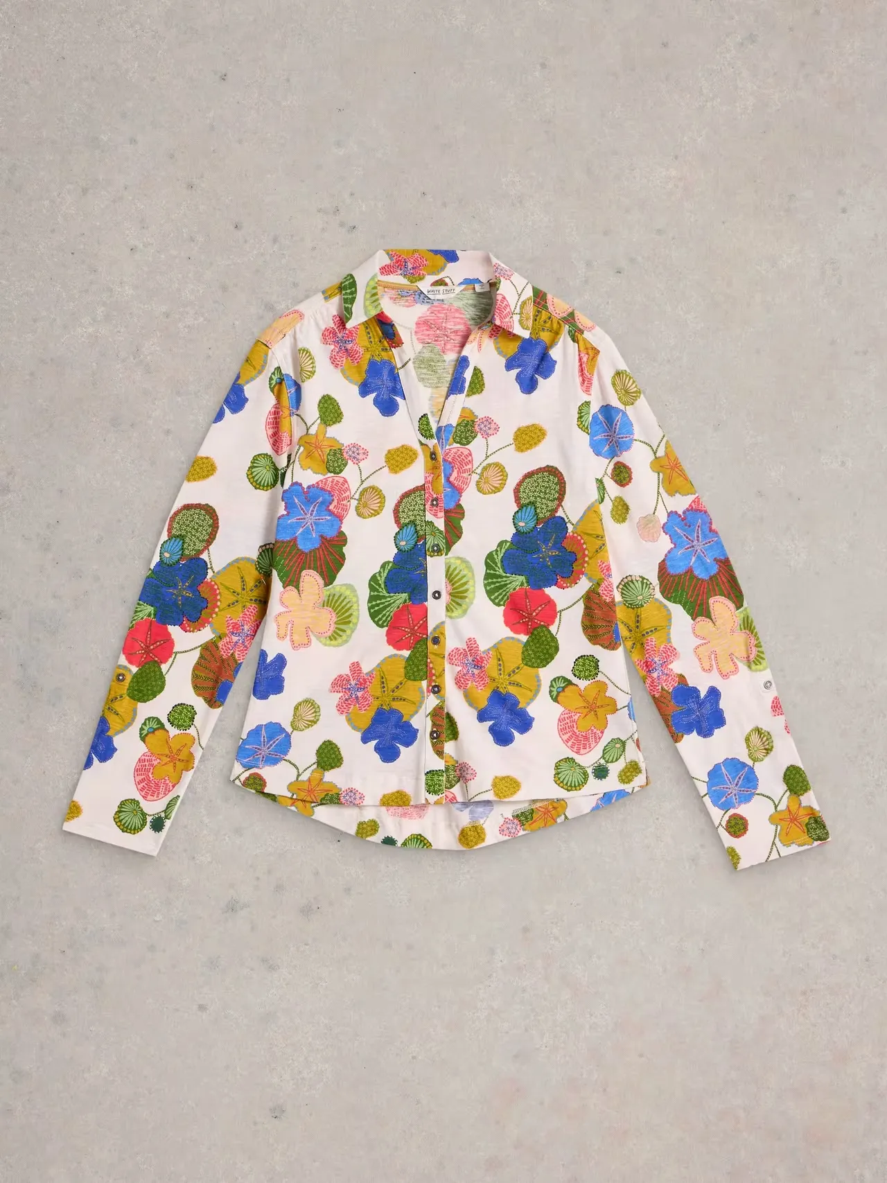 White Stuff Annie Mid-Sleeve Jersey Shirt