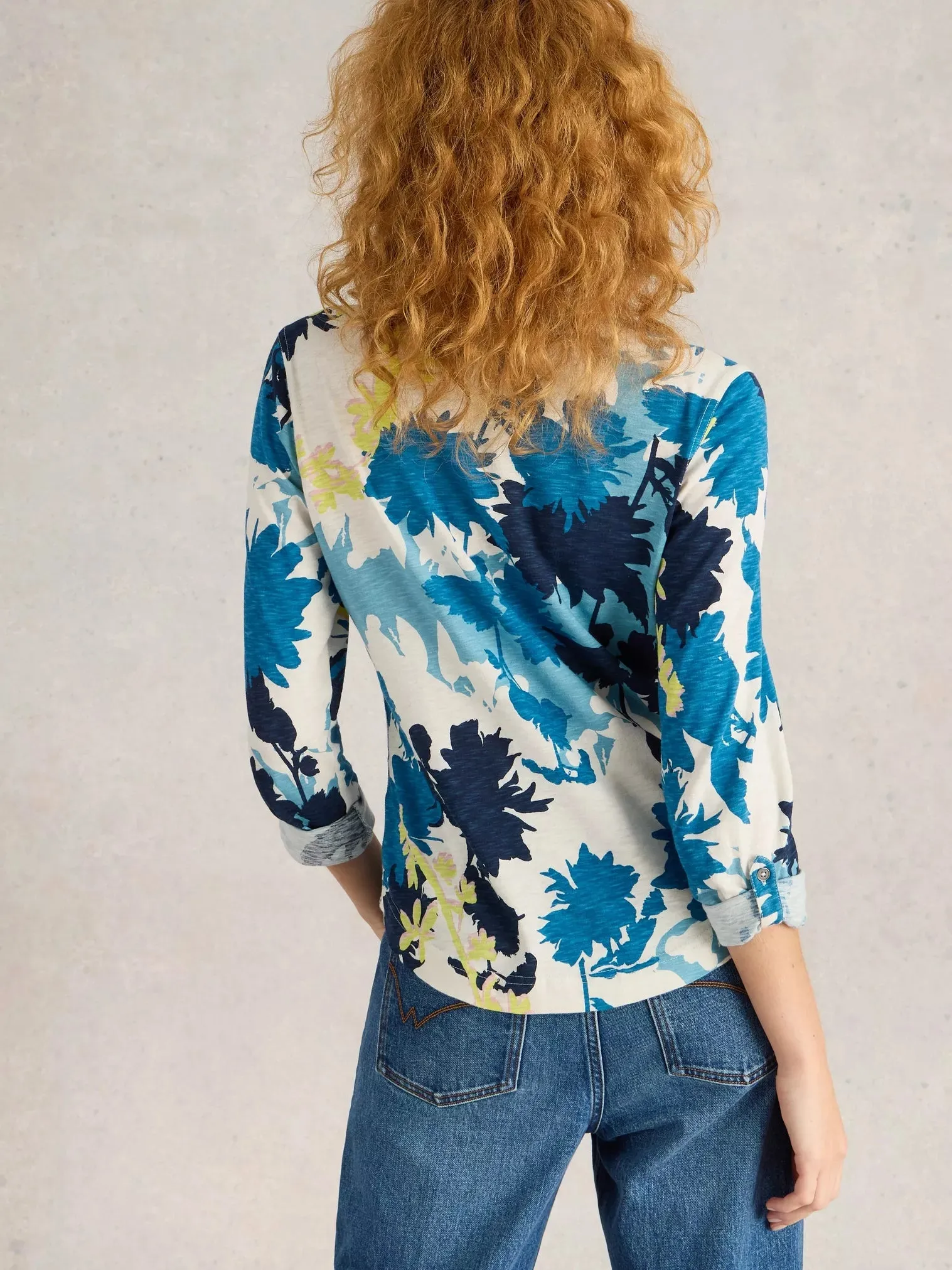 White Stuff Annie Mid-Sleeve Jersey Shirt
