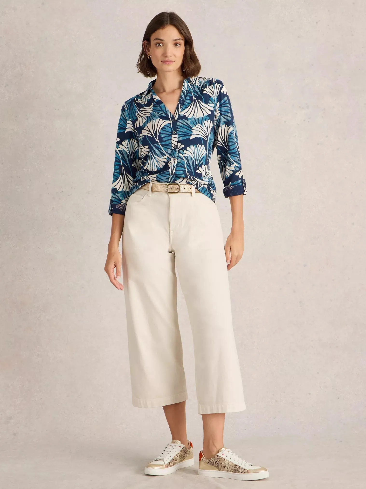 White Stuff Annie Mid-Sleeve Jersey Shirt