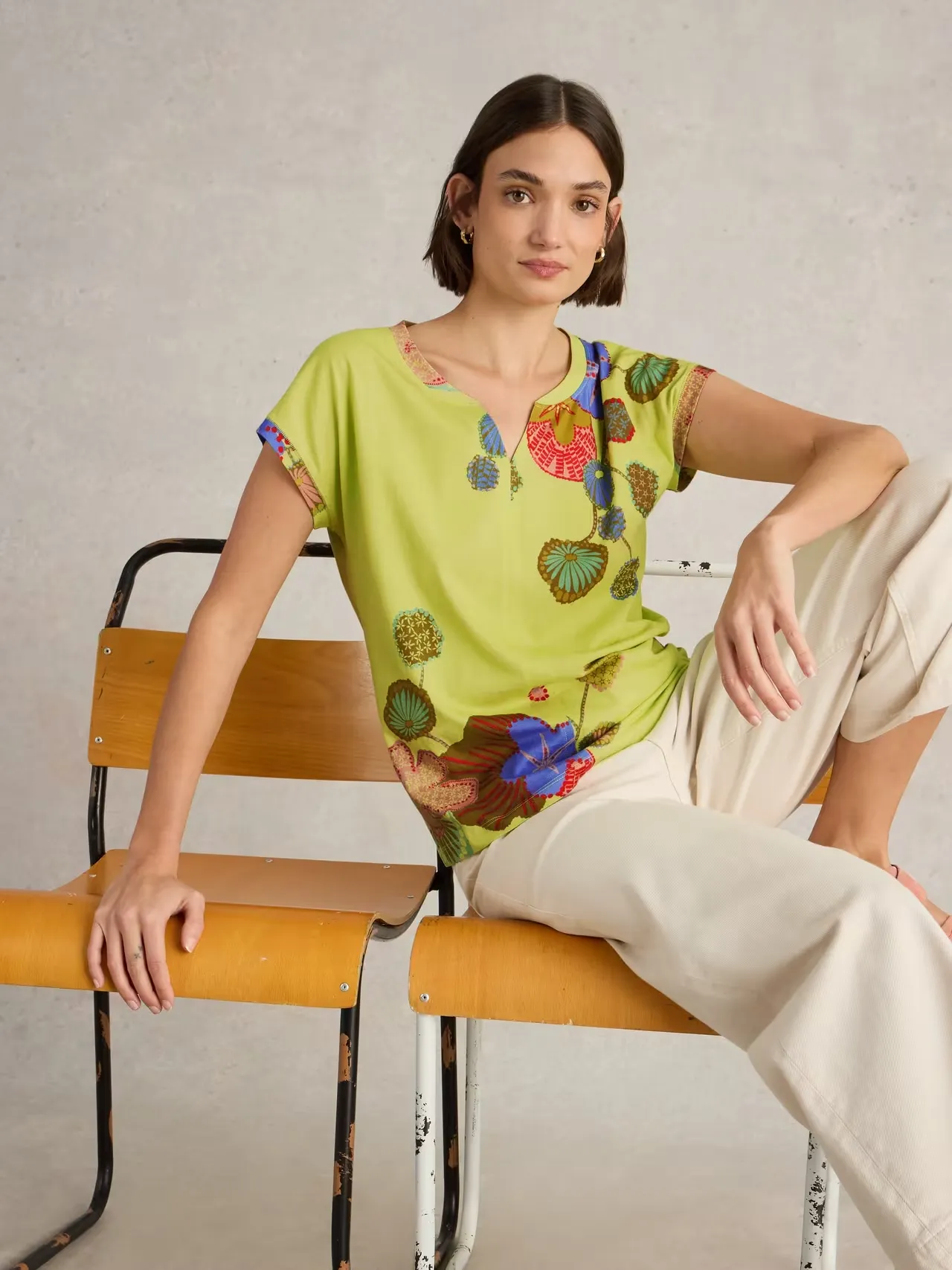 White Stuff Nelly Notch Neck T-Shirt