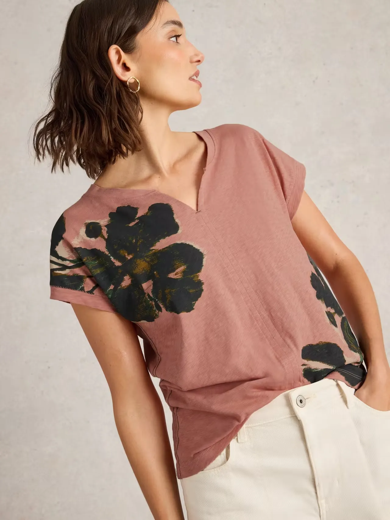 White Stuff Nelly Notch Neck T-Shirt