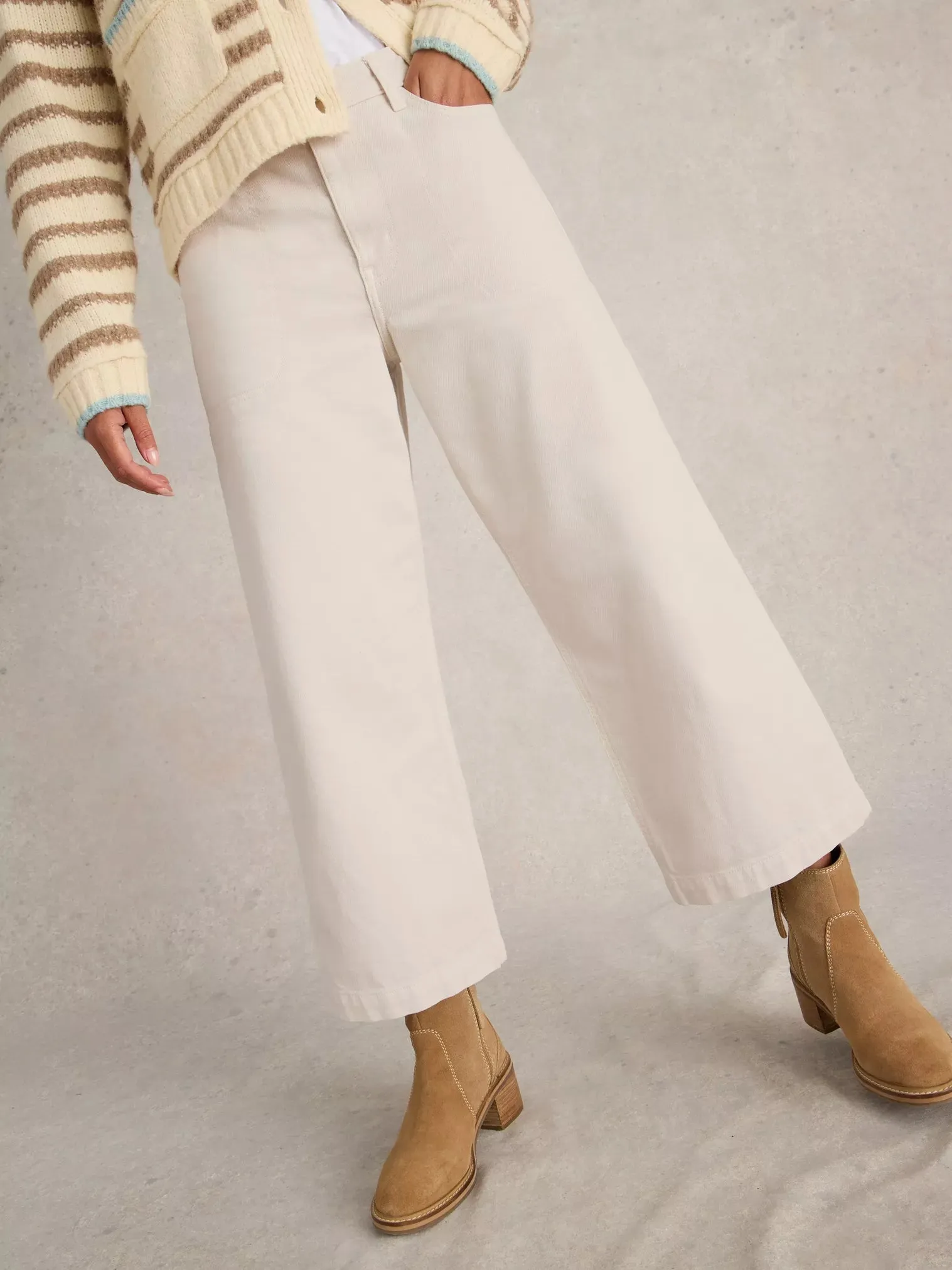 White Stuff Tia Wide Leg Crop Jean