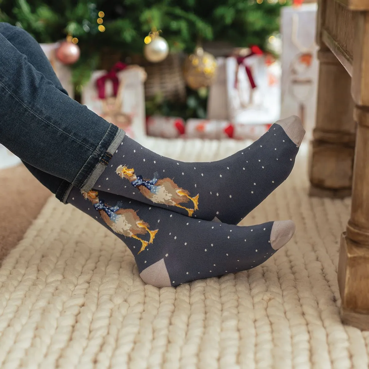 Wrendale Men's Christmas Scarves Duck Socks
